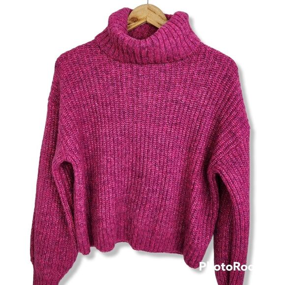 Pink Magenta Turtleneck Old Navy Sweater Size M - Picture 1 of 8